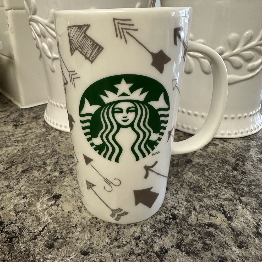 Tall Starbucks Mug with Arrow Design